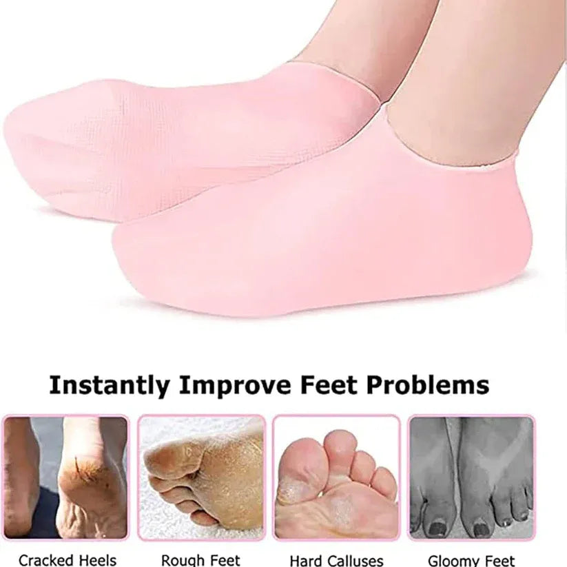 Silicone Gel Moisturizing Sock Prevent Foot Heel Crack Shoes