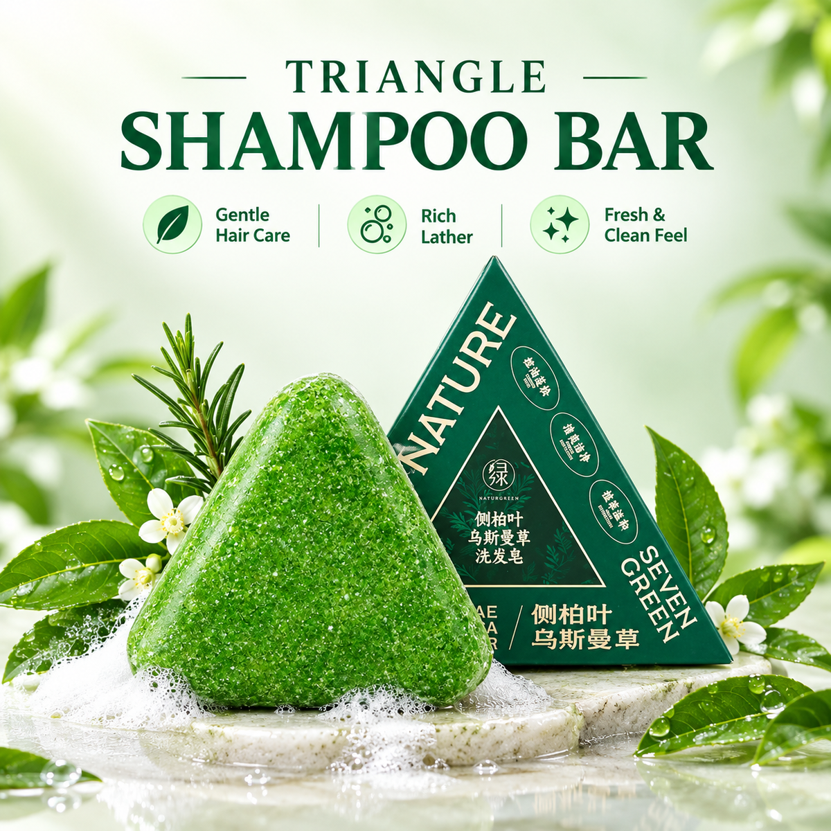 Triangle Herbal Shampoo Bar – Healthy And Shiny Hair