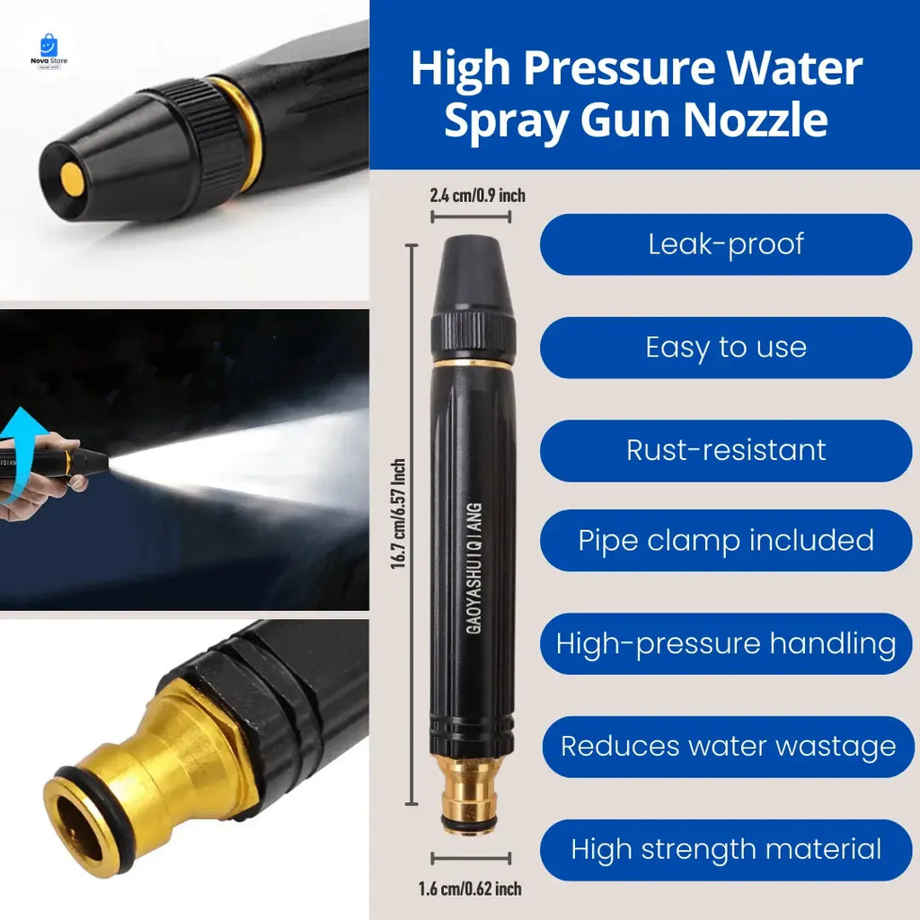 Water Spray Nozzle Hose Pipe Adjustable Metal Spray Nozzle