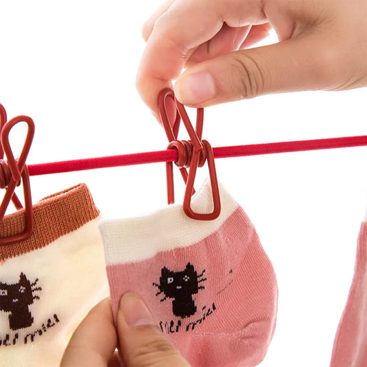 12 Clips Outdoor Clothesline Laundry Drying Line