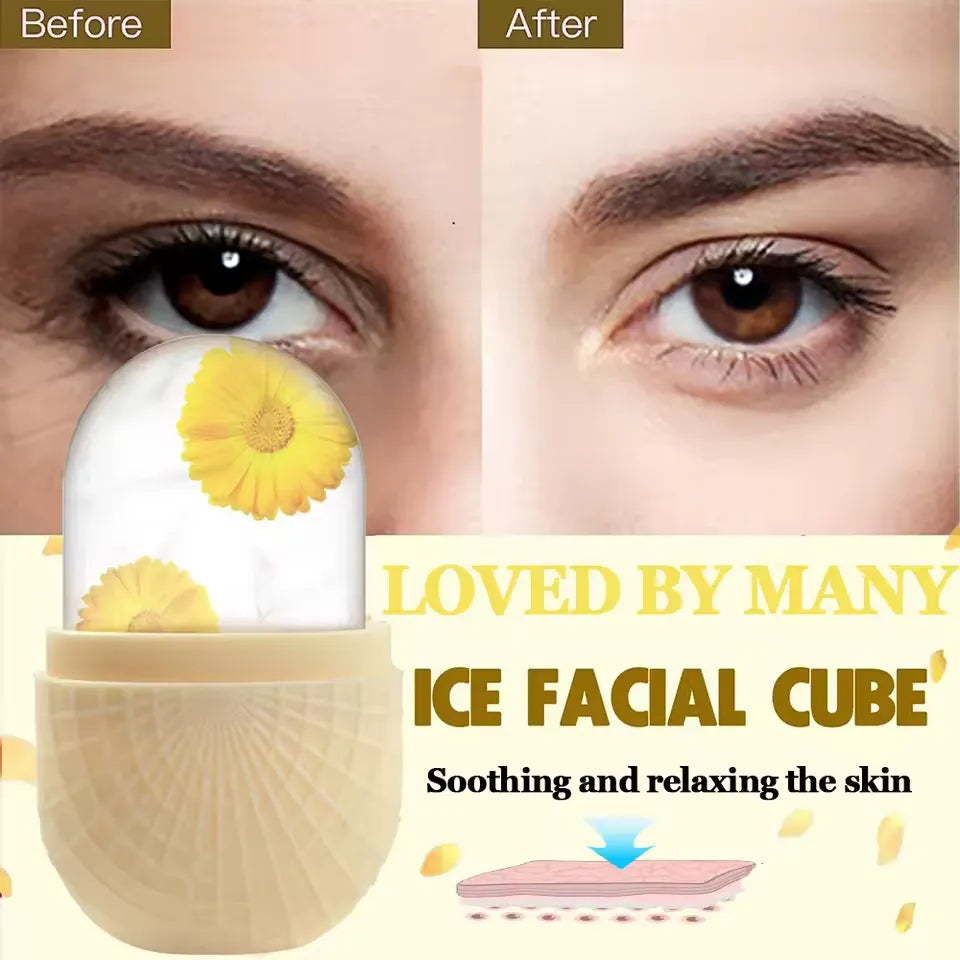 Silicone Ice Roller for Face and Eyes - Reusable Ice Cube Roller for Anti-Wrinkle & Skin Tightening
