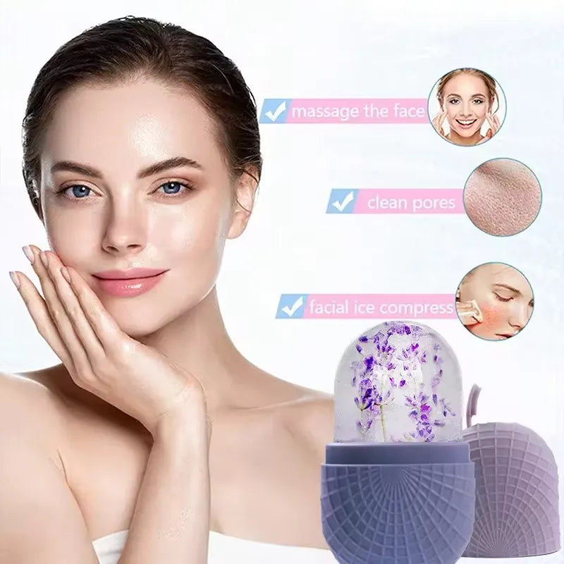 Silicone Ice Roller for Face and Eyes - Reusable Ice Cube Roller for Anti-Wrinkle & Skin Tightening